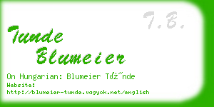 tunde blumeier business card